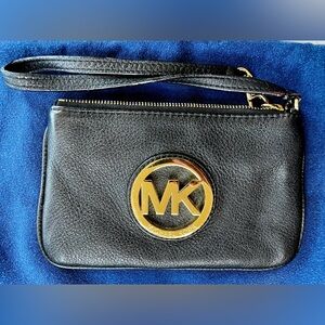 Michael Kors, black and gold clutch